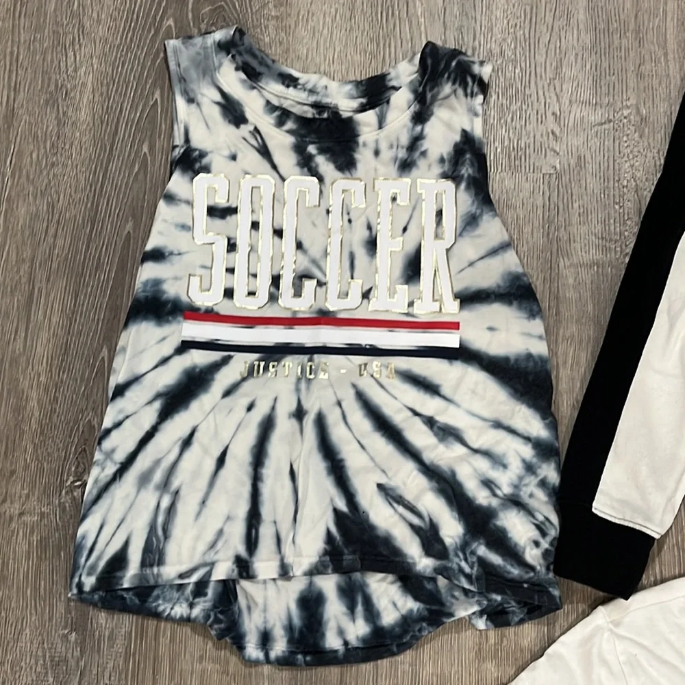 Girls Justice & Ideology Lot Athletic Soccer Tie Dye Girls Run The World 8 10 L